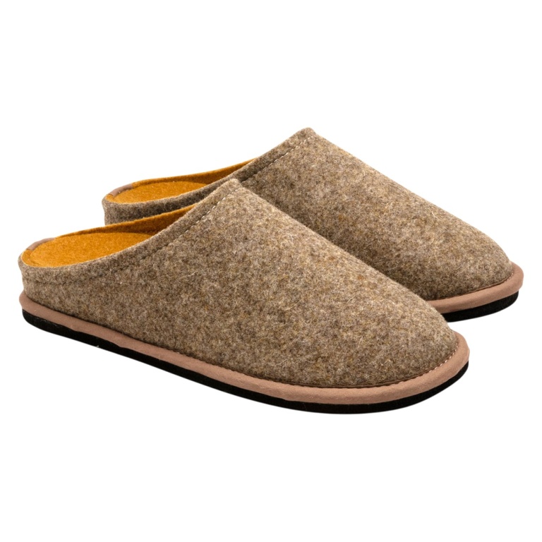 Löwenweiss slippers felt slippers Easy Bicolor hazelnut brown